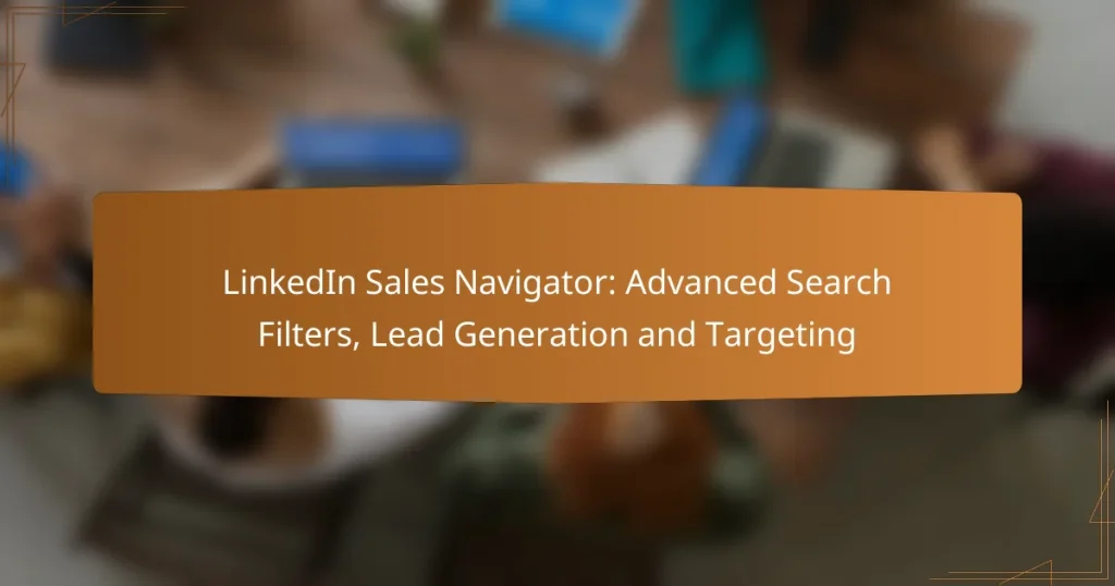 LinkedIn Sales Navigator: Advanced Search Filters, Lead Generation and Targeting
